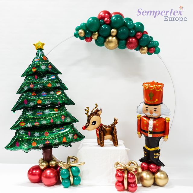 Шар (16''/41 см) Мини-фигура, Щелкунчик, Красный, 1 шт.