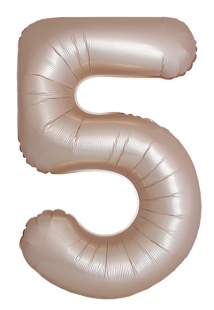 Шар (40''/102 см) Цифра, 5 Slim, Звездное Золото, Матовый, 1 шт.