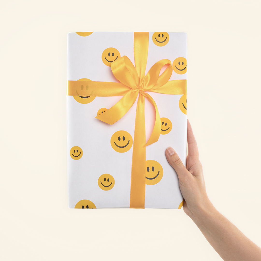 Упаковочная бумага 80гр (0,7*1 м) Смайлики, 10 шт.