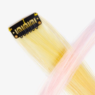 Цветная прядь для волос, Флуоресцентная двухцветная, 5 гр., Желтый/Розовый, Флуор, 50*3,2 см, 1 шт. 