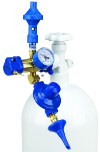 Насадка с манометром и 2 клапанами, гелий/воздух 60/40 и плавного нажатия с отсечным клапаном, 1 шт.
