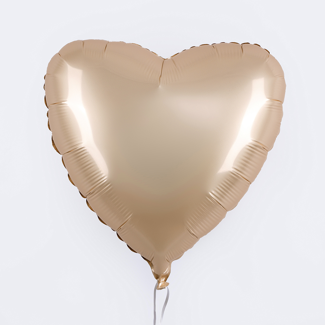Шар (18''/46 см) Сердце, Звездное Золото, Матовый, 1 шт.
