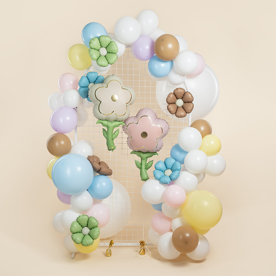 Шар (33''/84 см) Цветок, Кремовый, 1 шт.