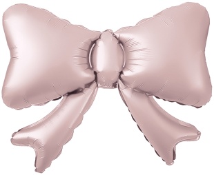 Шар с клапаном (20''/51 см) Фигура, Бант (надув воздухом), Пыльная роза, Сатин, 1 шт. в уп.