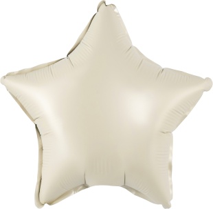 Шар с клапаном (10''/25 см) Мини-звезда, Кремовый, Сатин, 1 шт.