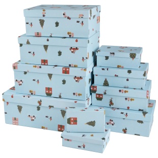 Набор коробок Новогоднее настроение, 33*20*13 см, 10 шт. в упак. 