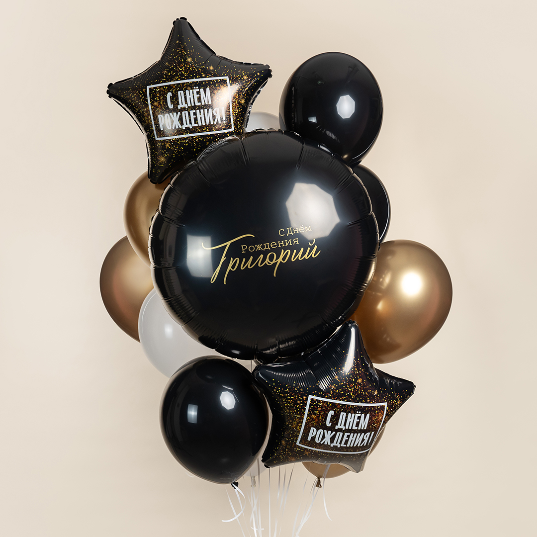 Шар (30''/76 см) Круг, Черный, 1 шт. в уп.