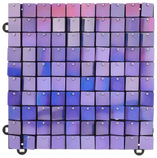 Декоративная панель Пайетки, 30*30 см. Фиолетовый Перламутр, Голография, 1 шт.