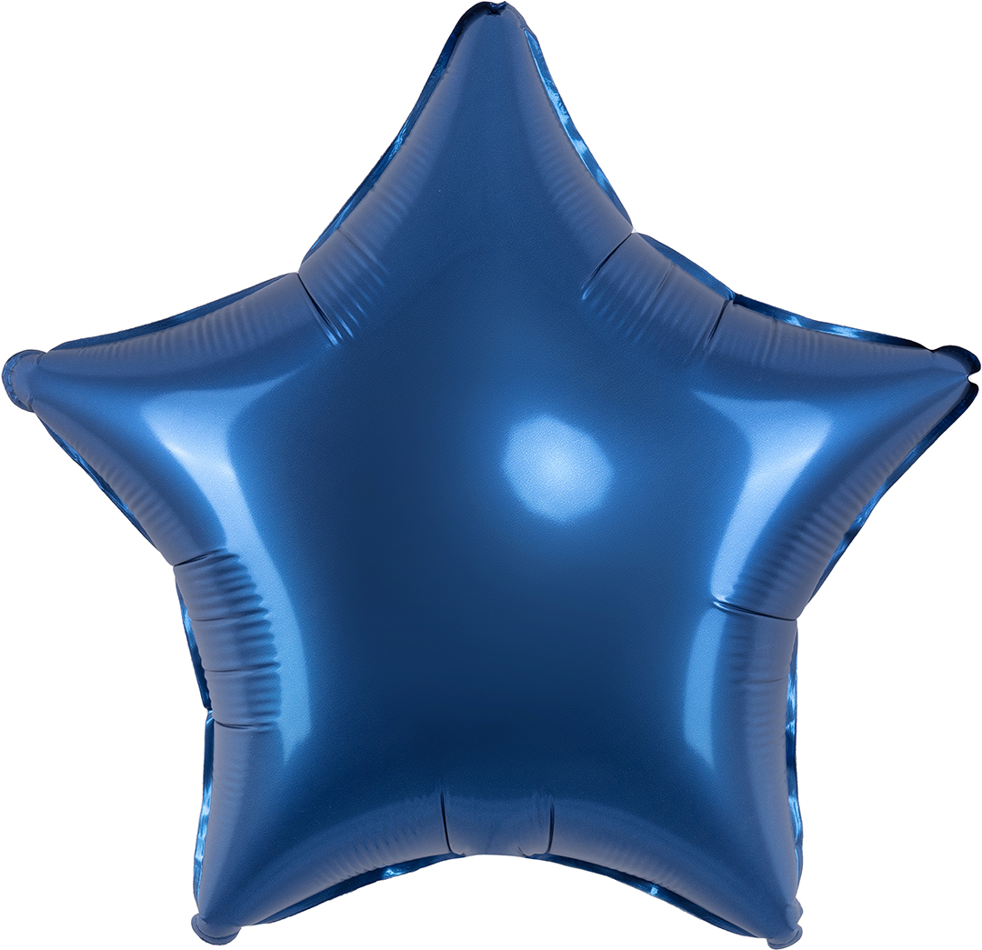 Шар (18''/46 см) Звезда, Темно-синий, Сатин, 1 шт.