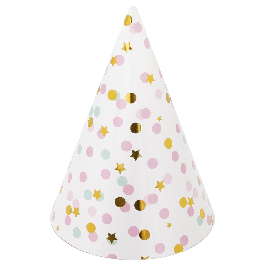 Колпаки, Конфетти, Нежный микс, 16 см, 6 шт. в упак. 