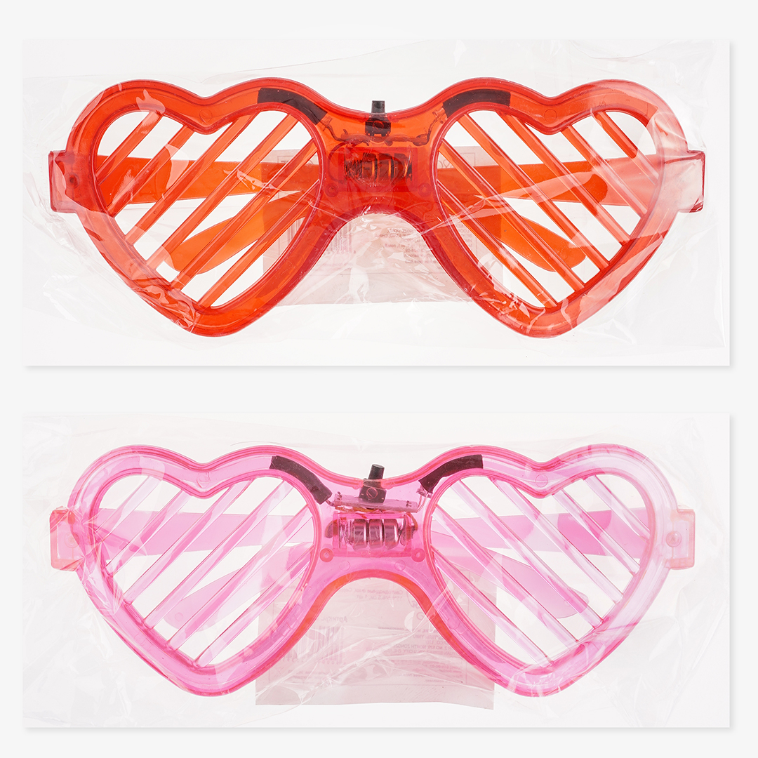 Светодиодные очки, Сердце, Розовый, 1 шт. 