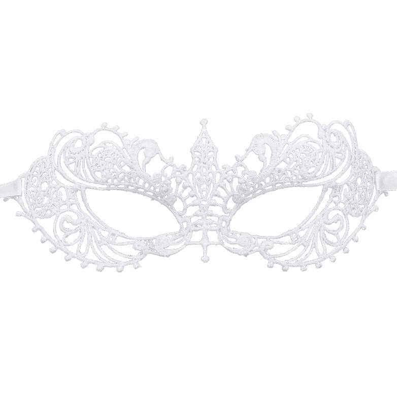 Маска кружевная, фигурная, Герцогиня, Белый, 16*24 см, 1 шт. 