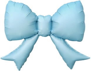Шар с клапаном (21''/53 см) Фигура, Бант (надув воздухом), Голубой, Сатин, 5 шт. в уп. (цв.этик.)