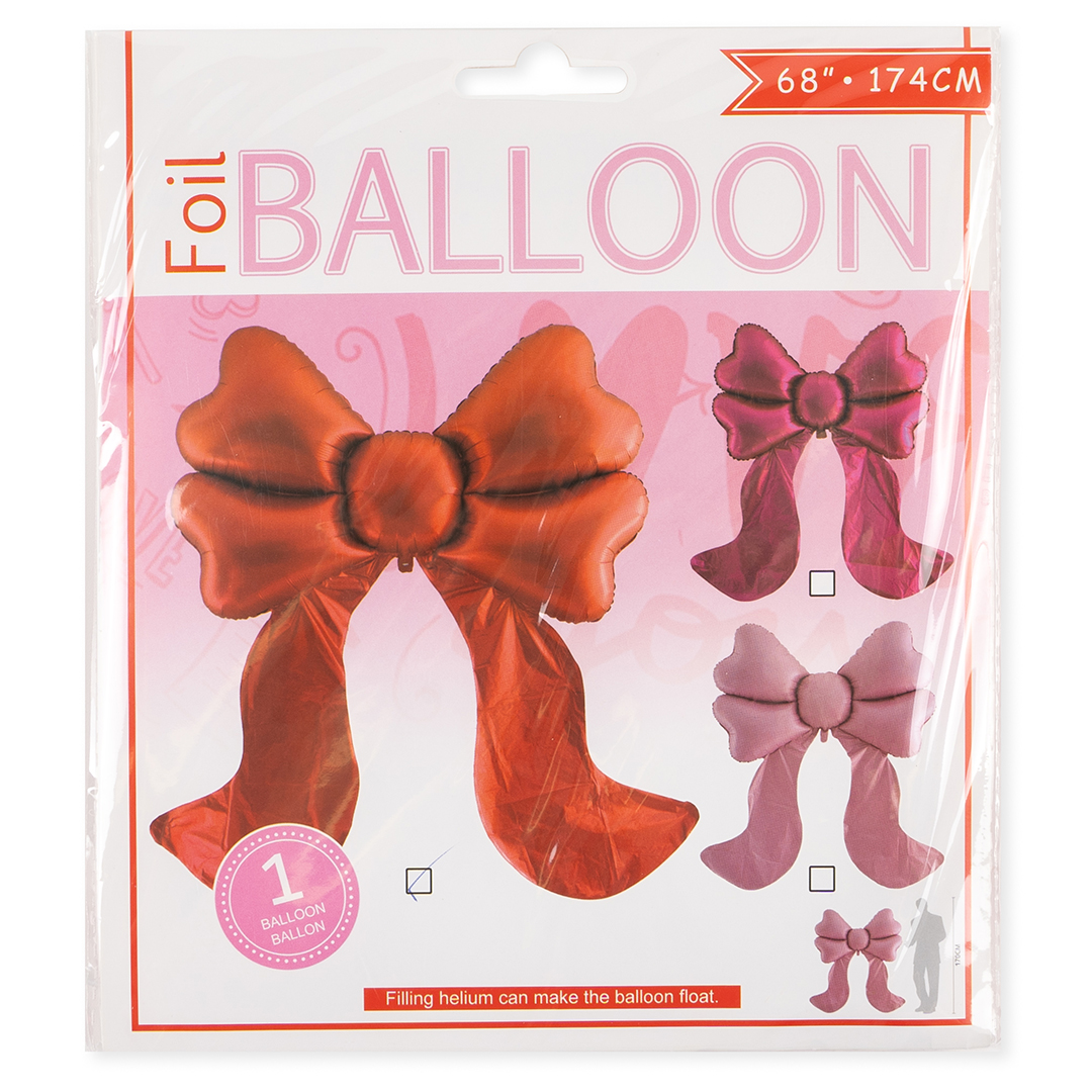 Шар (68''/173 см) Фигура, Бант, Красный, 1 шт. в уп.