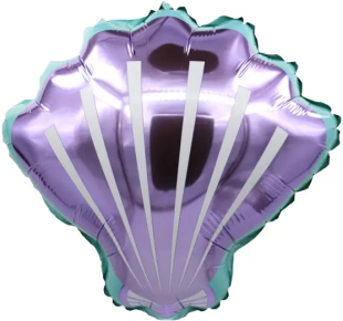 Шар с клапаном (13''/33 см) Мини-фигура, Морская ракушка, Сиреневый, 5 шт. в уп. (цв.этик.)