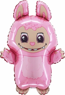 Шар (26''/66 см) Фигура, Плюшевый эльф, Розовый, 1 шт.