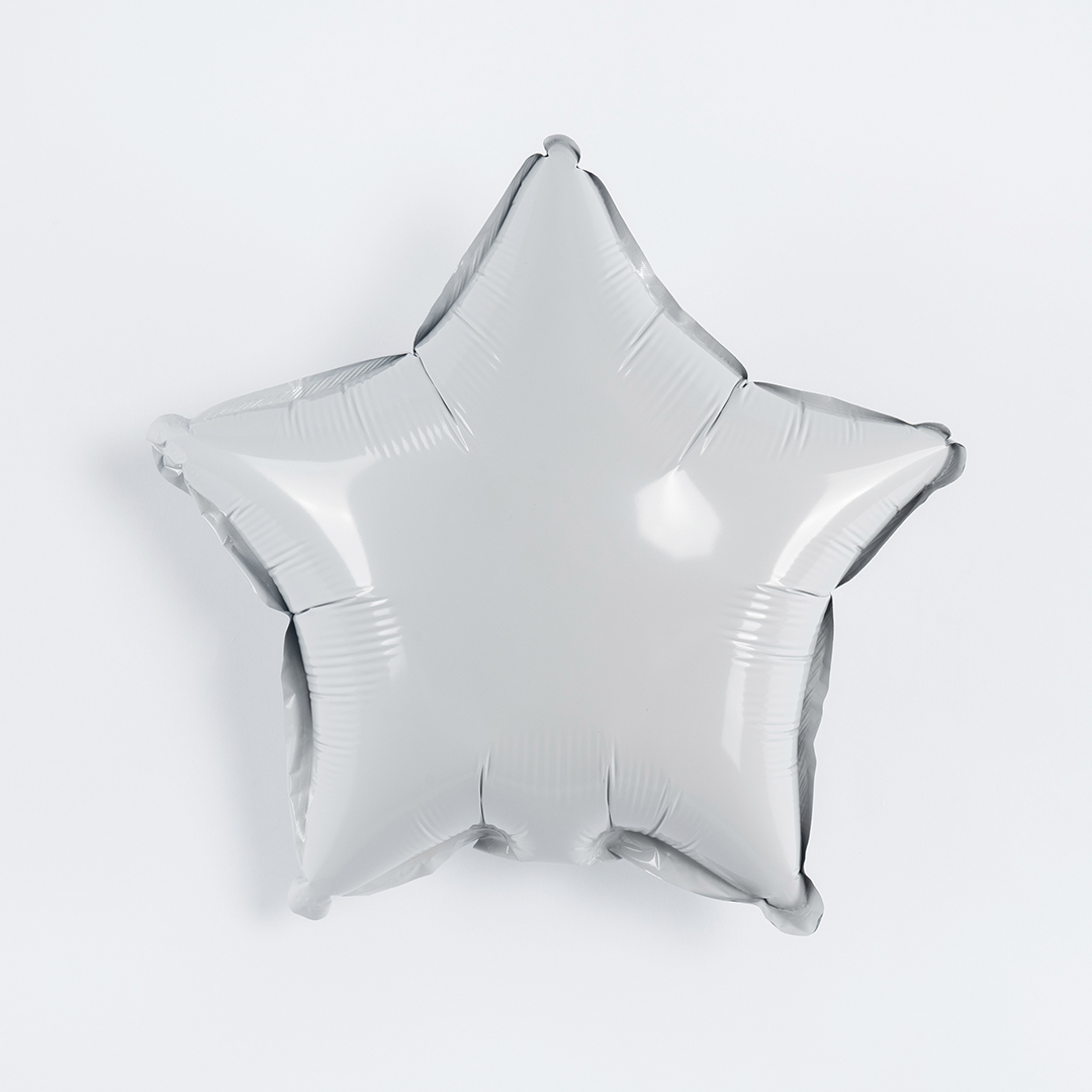 Шар с клапаном (10''/25 см) Мини-звезда, Белый, 1 шт.
