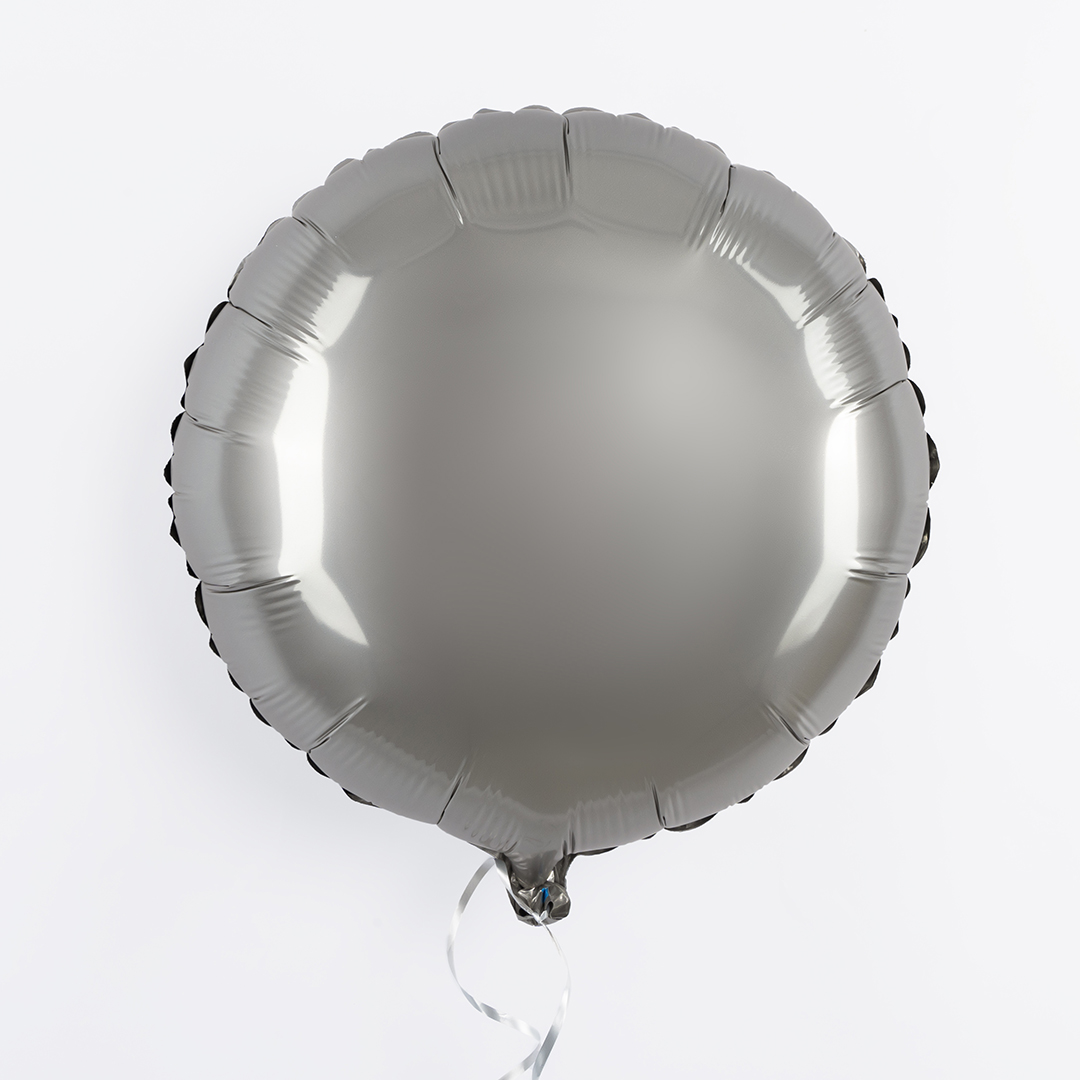 Шар (18''/46 см) Круг, Лунное Серебро, Матовый, 1 шт.