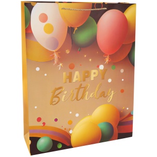 Пакет подарочный, 210гр, Happy Birthday, Праздничный микс, Дизайн №4, 55*43*15 см, 1 шт.