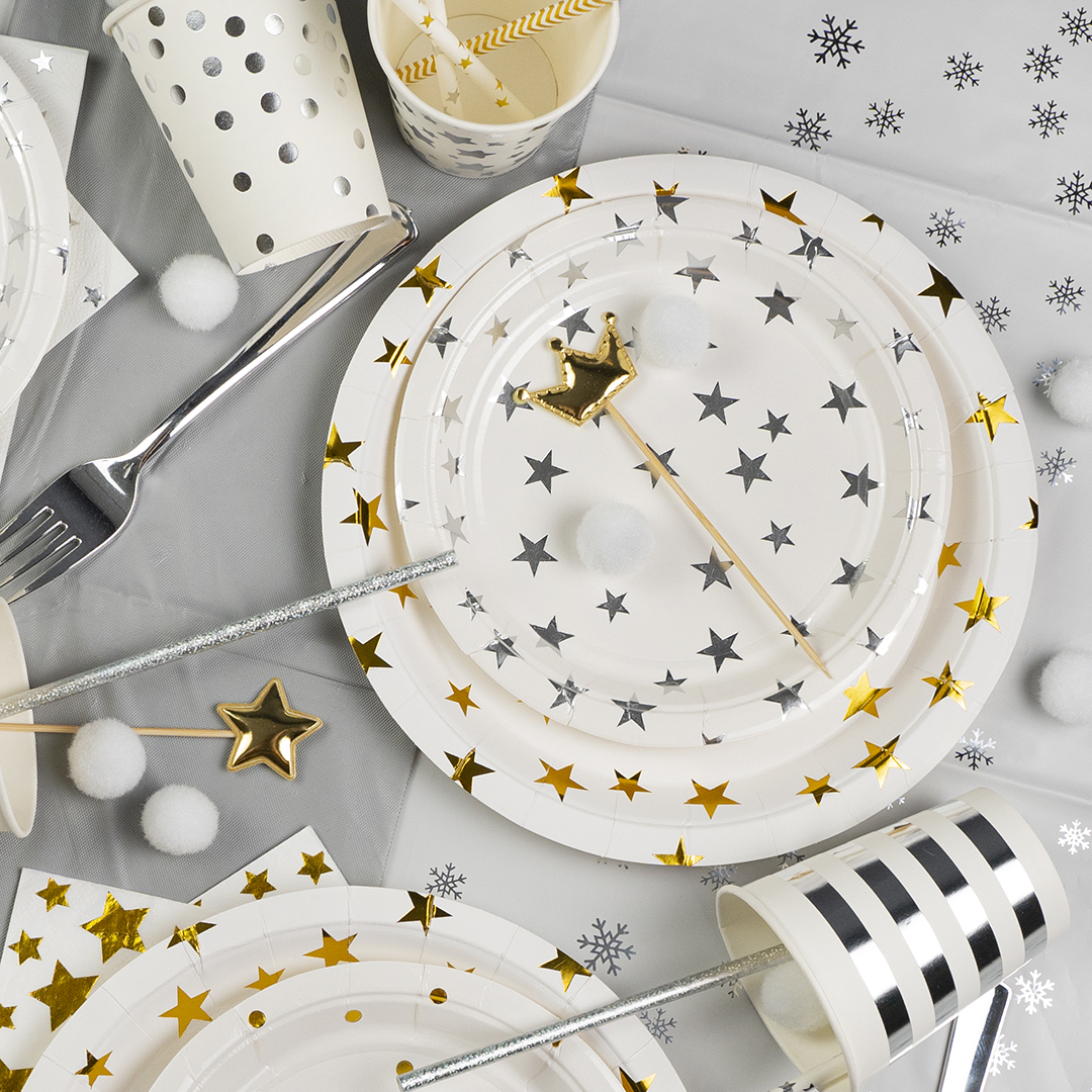 Пики Топперы, Короны, Золото, Металлик, 12 см, 5 шт.