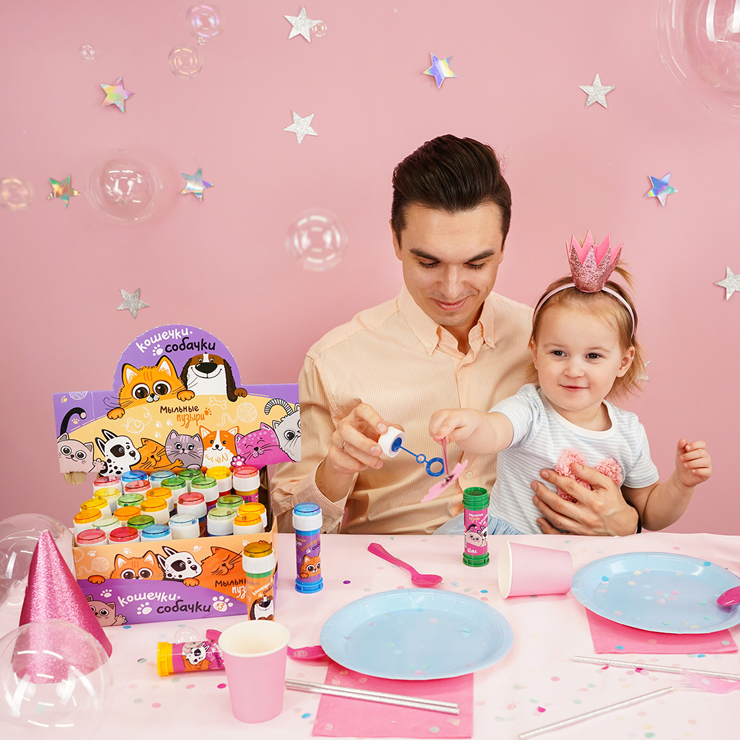 Мыльные пузыри Кошечки Собачки, 60 мл. 36 шт.