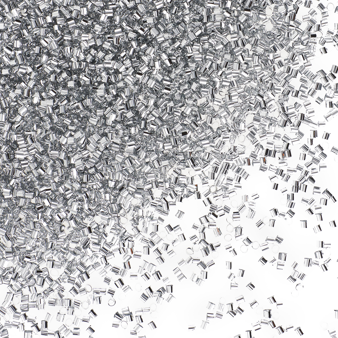 Конфетти фольга Цилиндр, Серебро, Металлик, 0,2 см, 20 г.