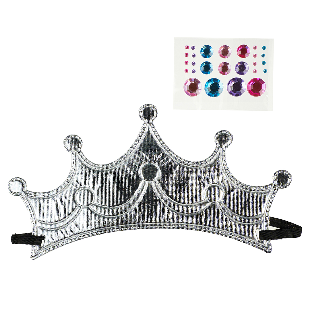 Корона тканевая, Принцесса, Укрась ее сама, Серебро, 1 шт. 