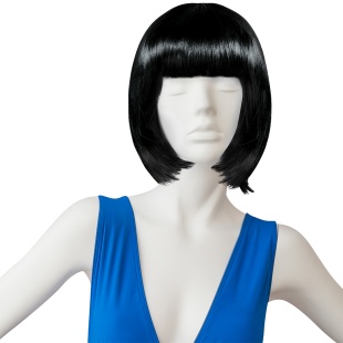 Парик карнавальный, 110 гр, Каре, Черный, 1 шт. в упак. 