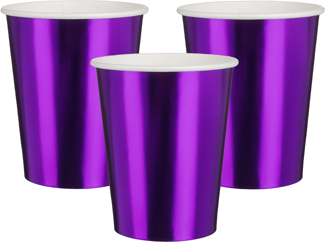 Стаканы (250 мл) Фиолетовый, Металлик, 6 шт.