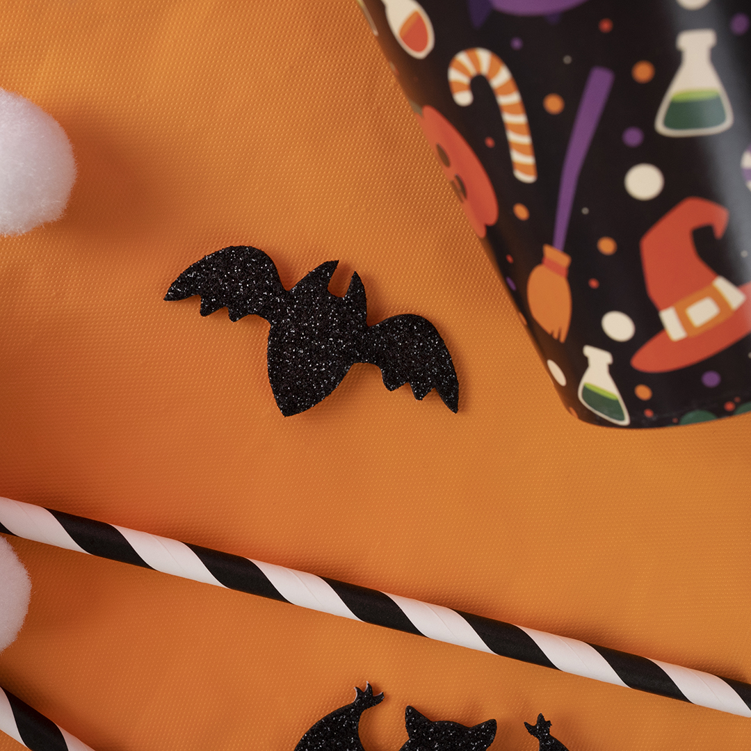 Наклейки Веселый Хэллоуин, 2-8 см, Черный, 20 шт.