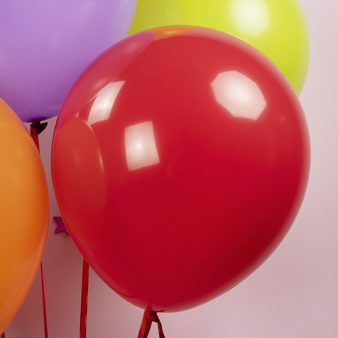 Шар (18''/46 см), Красный, пастель, 10 шт.