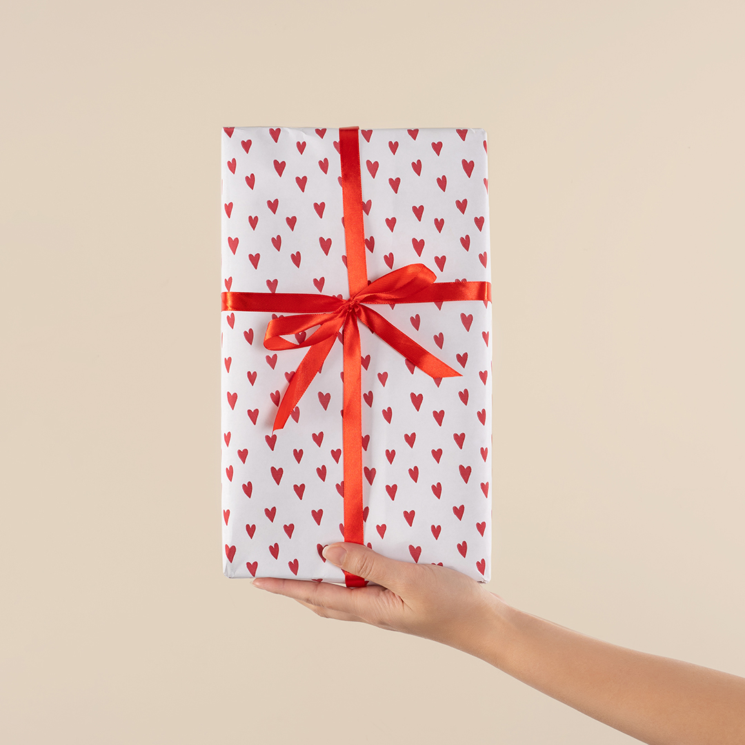 Упаковочная бумага 70гр (0,6*10 м) Сердечки, 1 шт.