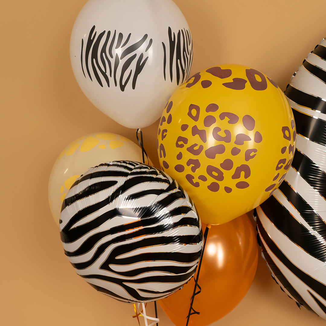 Шар (18''/46 см) Круг, Сафари, Зебра, 1 шт.