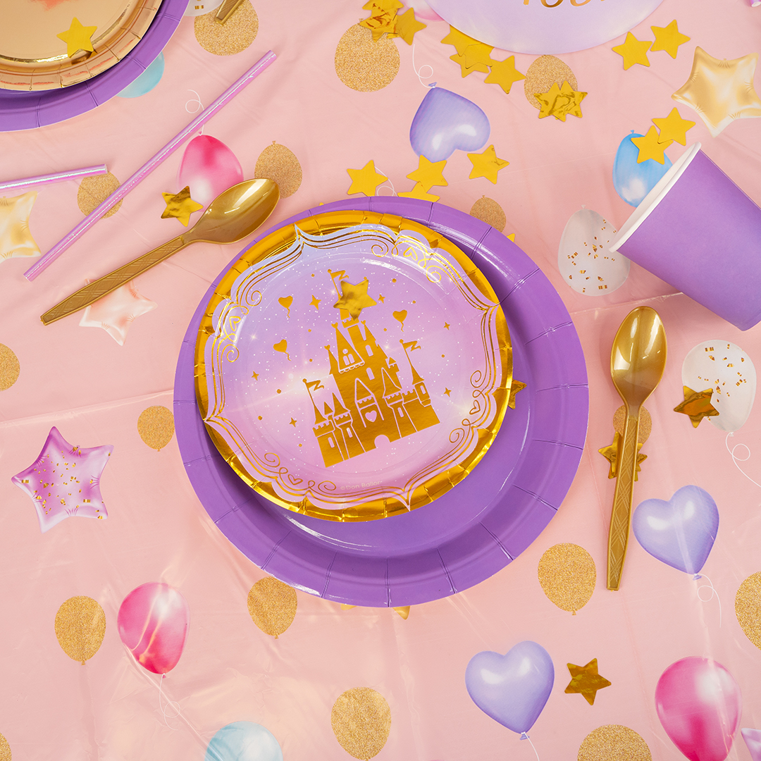 Скатерть одноразовая, Праздничные шарики, Розовый, 120*180 см, 1 шт.