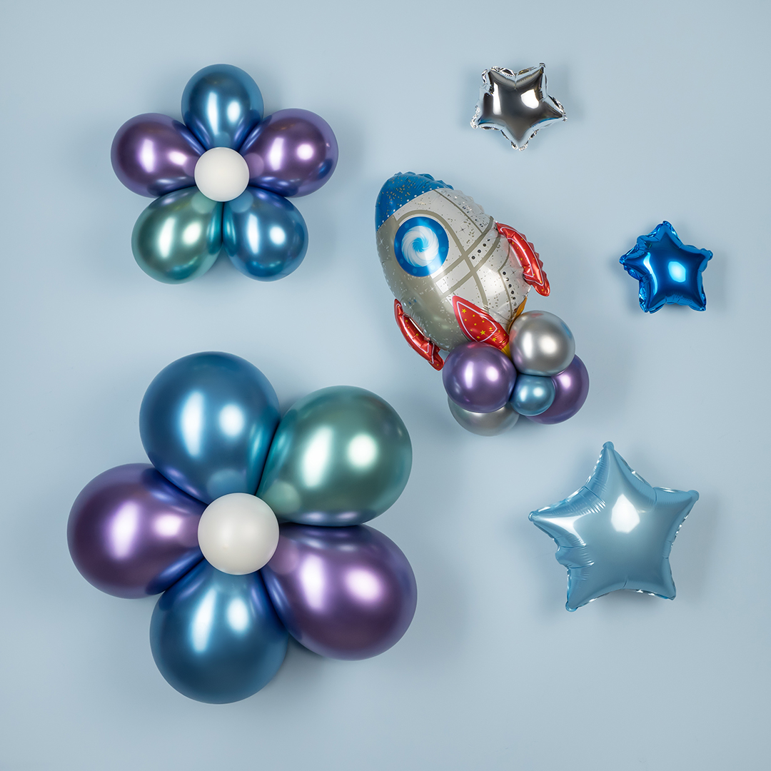 Шар (9''/23 см) Мини-звезда, Голубой, Макарунс, 1 шт.