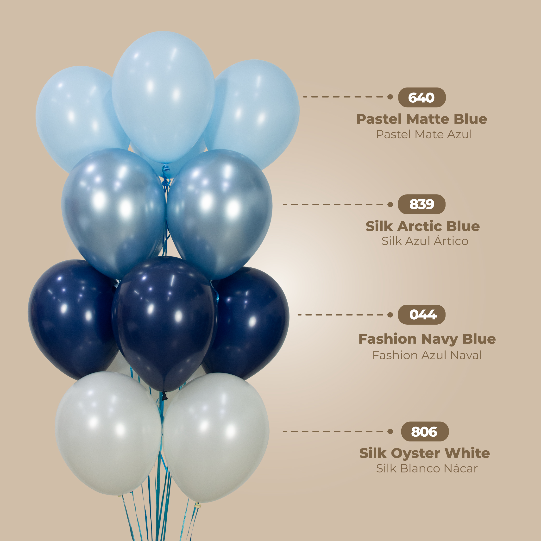 Шар (12''/30 см), Темно-синий (044), пастель, 50 шт.