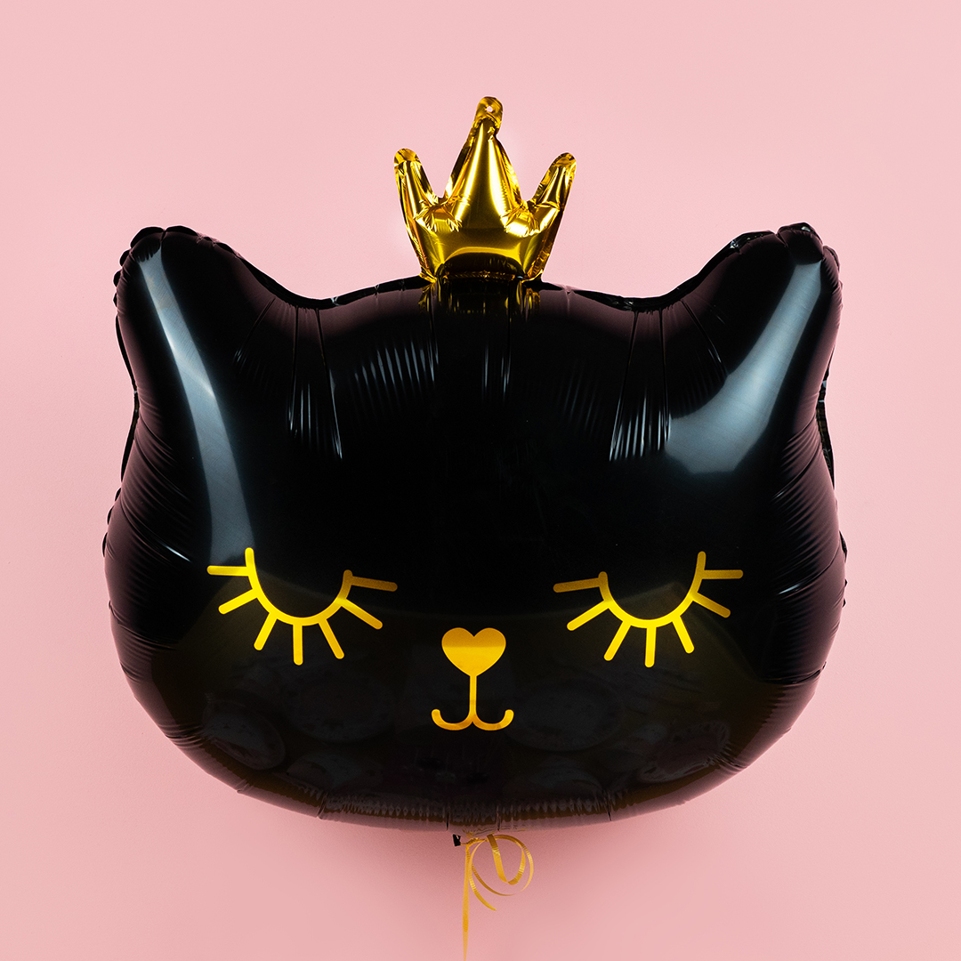 Шар (29''/74 см) Фигура, Котенок Принцесса, Черный, 1 шт.