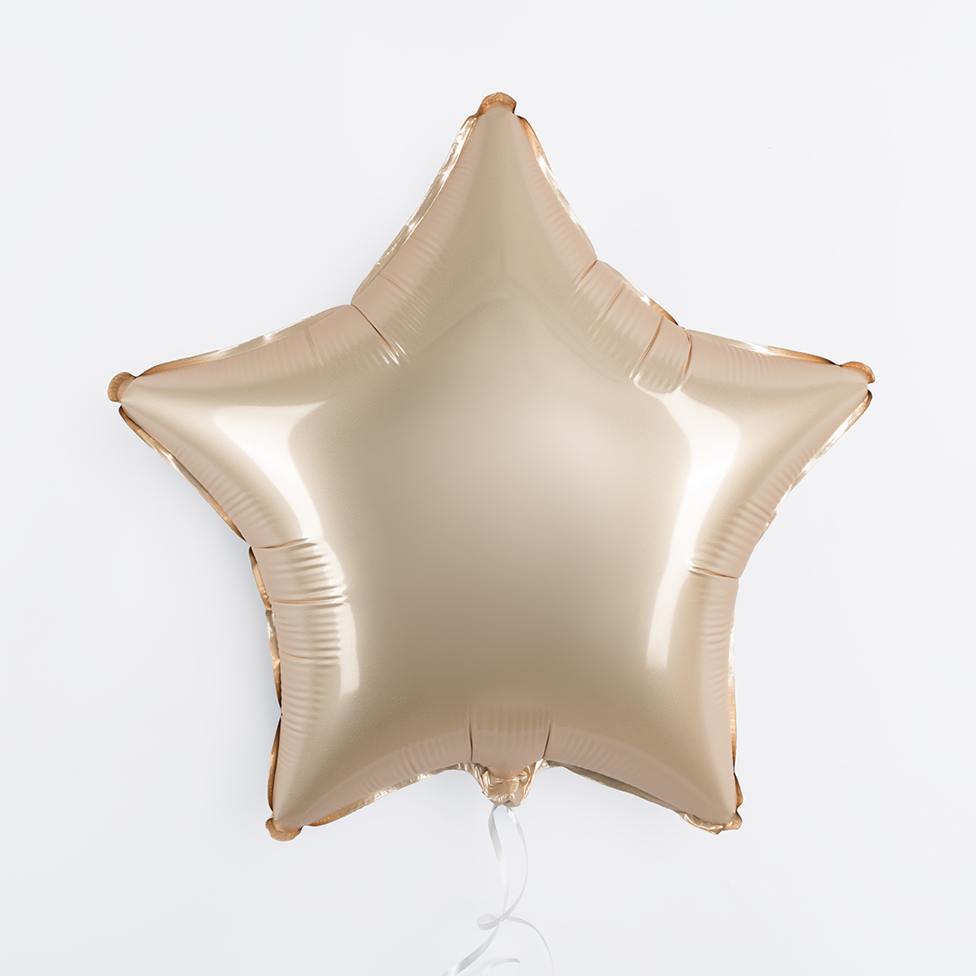 Шар (18''/46 см) Звезда, Звездное Золото, Матовый, 1 шт.