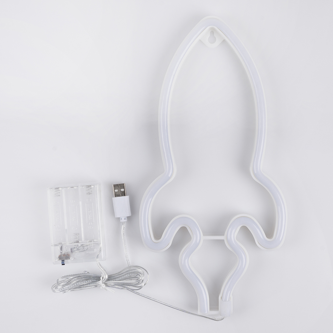 Световая фигура Ракета, 14,5*29 см. Розовый/Сиреневый, 1 шт.