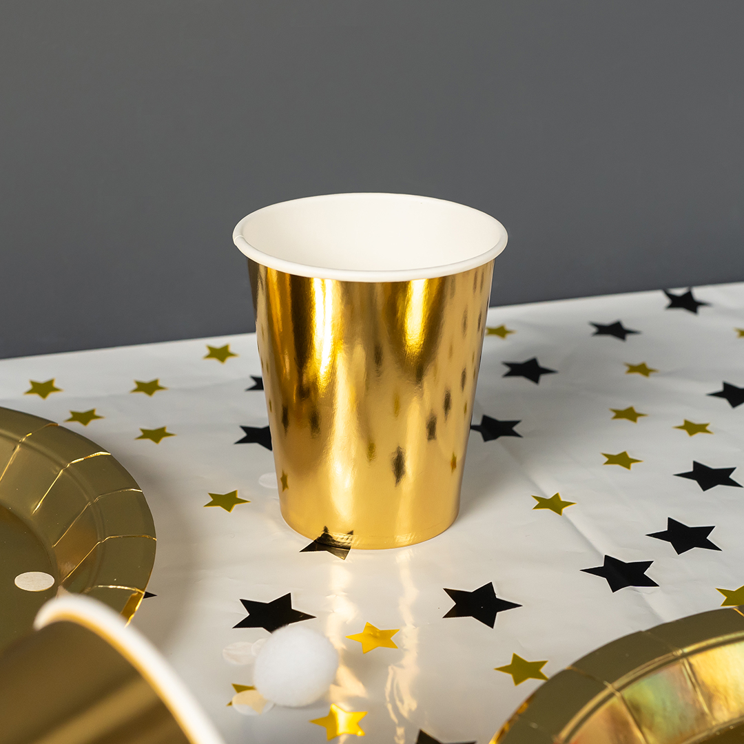Стаканы (250 мл) Золото, Металлик, 6 шт.