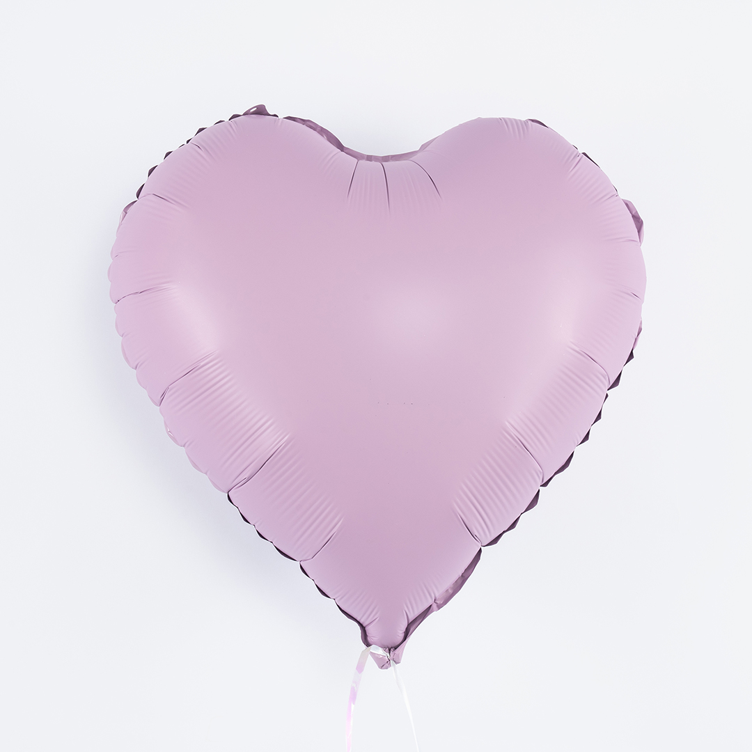 Шар (18''/46 см) Сердце, Сиреневый, Сатин, 1 шт.