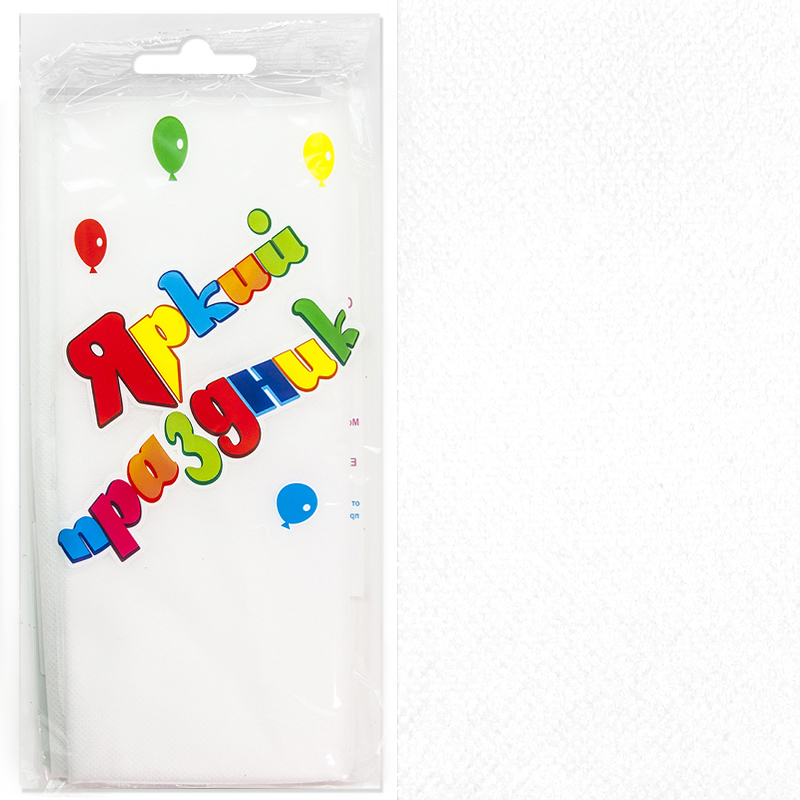 Скатерть одноразовая, Белый, 120*160 см, 1 шт.