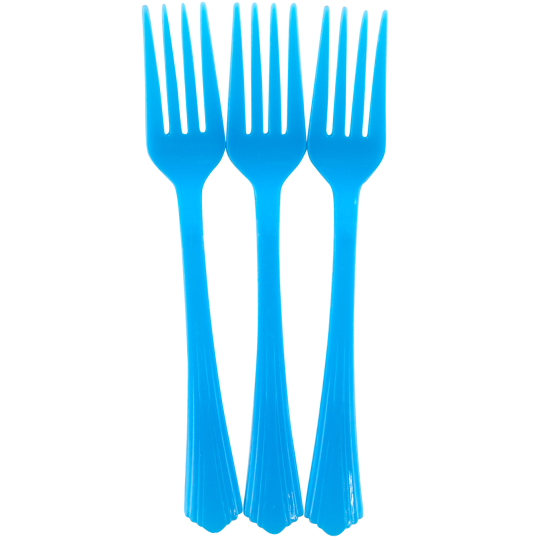 Вилки, Премиум, Голубой, 17 см, 10 шт. в упак. 