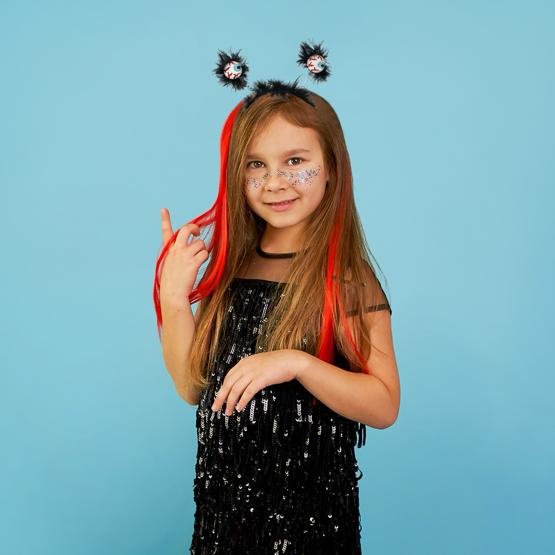 Ободок, Страшные глаза, Черный/Белый, 1 шт. 