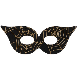 Маска карнавальная, из фетра, Паутинка, Черный/Золото, 18*12 см, 1 шт. 
