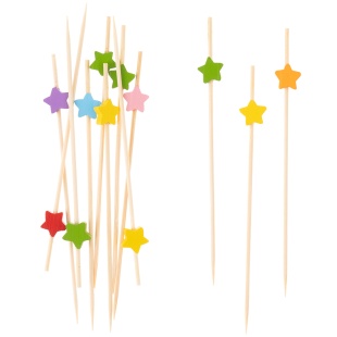 Пики Топперы, Звезда, Ассорти, 12 см, 12 шт.