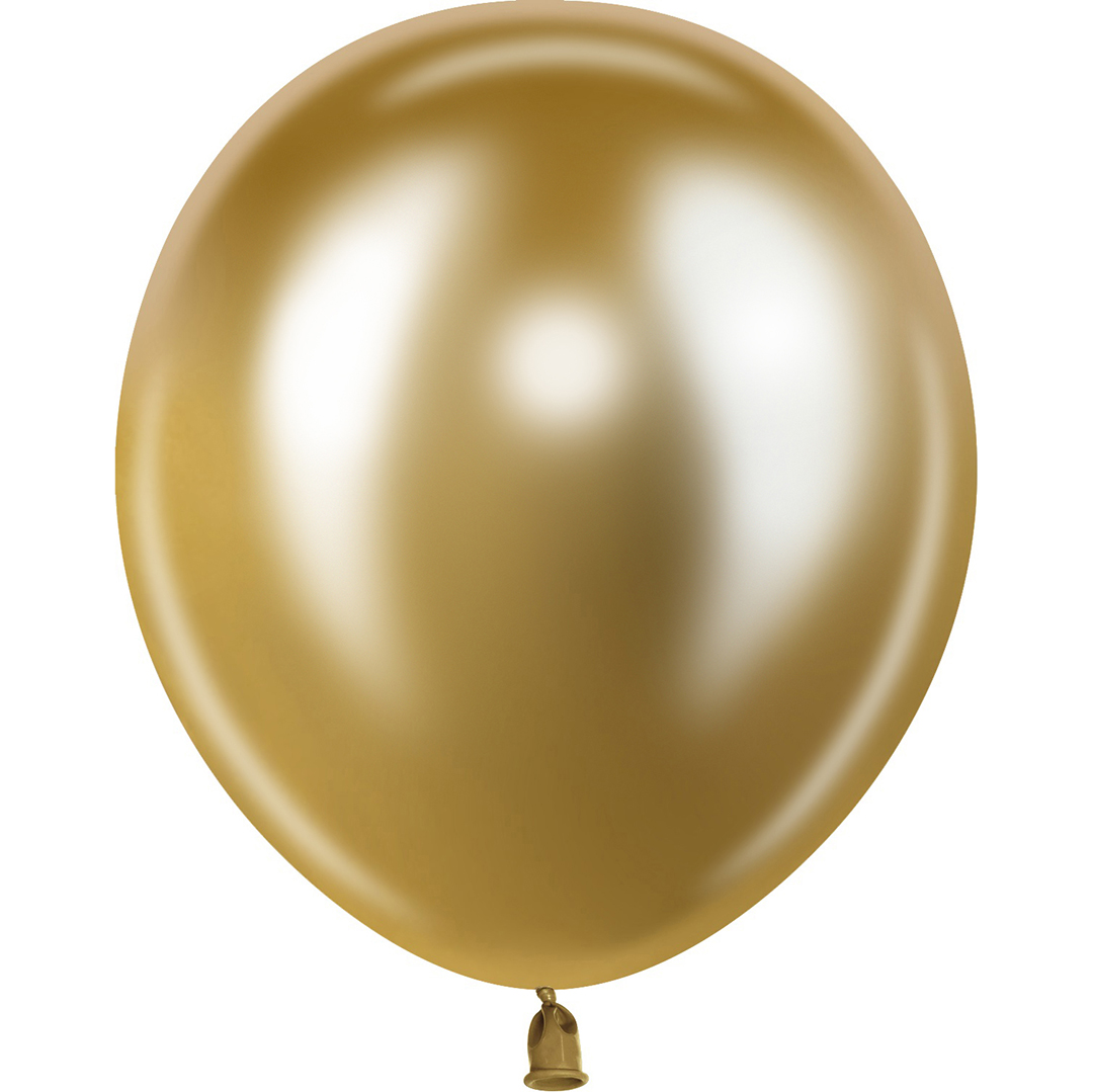 Шар (18''/46 см), Золото, хром, 10 шт.