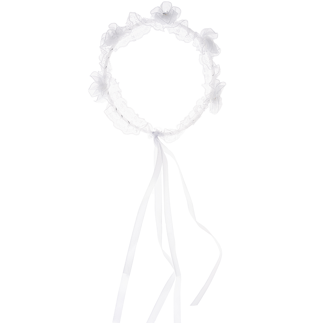 Ободок-венок на Девичник, Белый, 1 шт. 