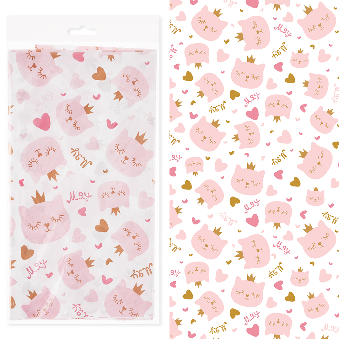 Скатерть одноразовая, Котенок Принцесса, 120*180 см, 1 шт.