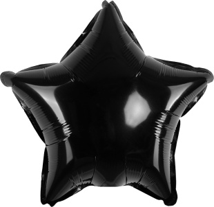 Шар с клапаном (10''/25 см) Мини-звезда, Черный, 1 шт.
